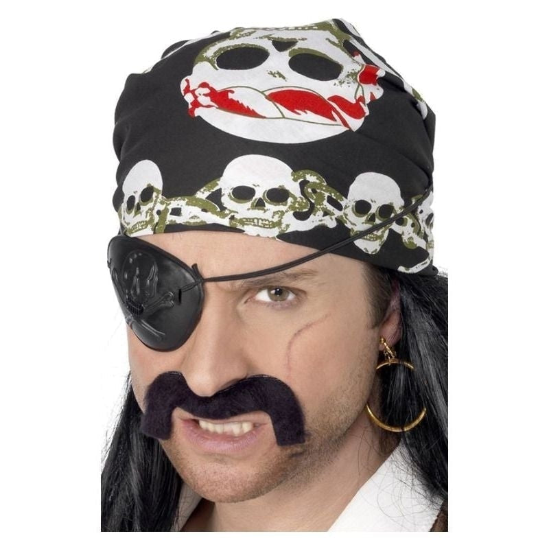 Pirate Bandana Black with Skull Print 2