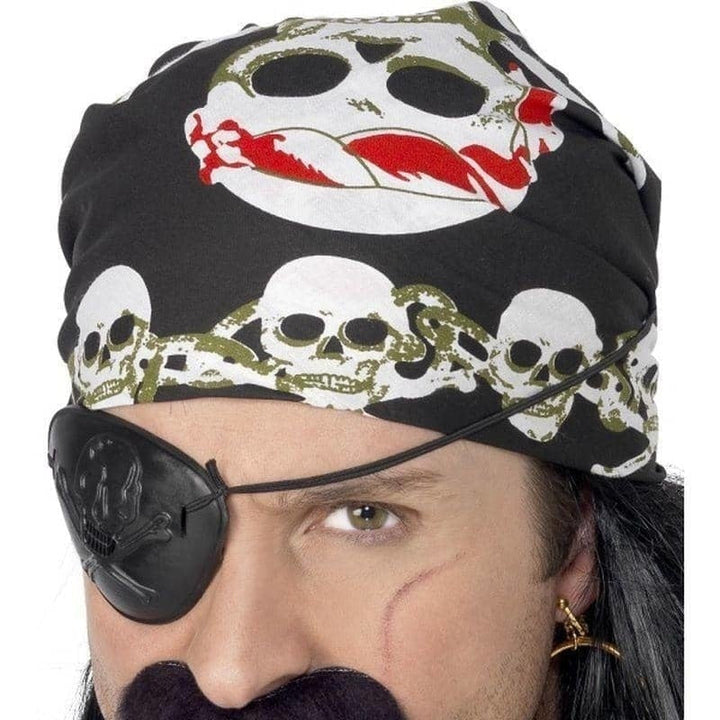 Pirate Bandana Black with Skull Print_1