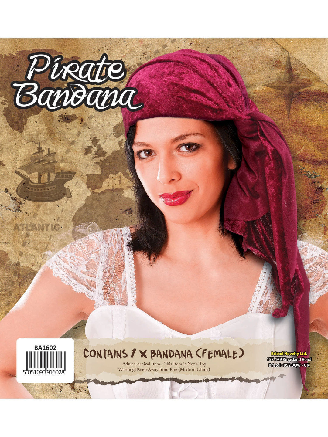 Size Chart Pirate Bandana Velvet Costume Headband Scarf