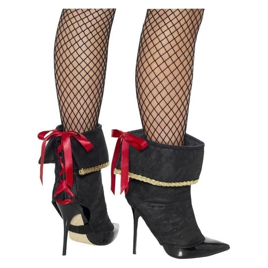 Pirate Boot Covers Black with Lace Up Back 1