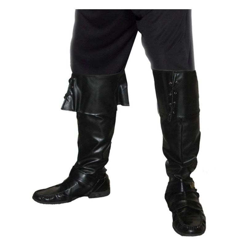 Pirate Boot Covers Black Adult Deluxe Costume Accessory 1