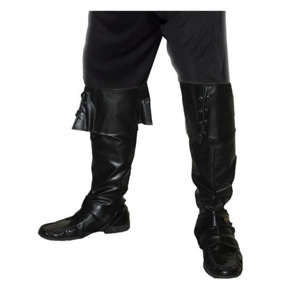 Pirate Boot Covers Black Adult Deluxe Costume Accessory 1