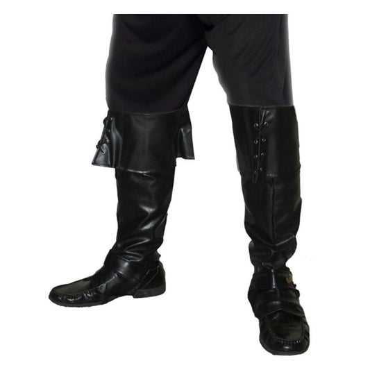 Pirate Boot Covers Black Adult Deluxe Costume Accessory 1