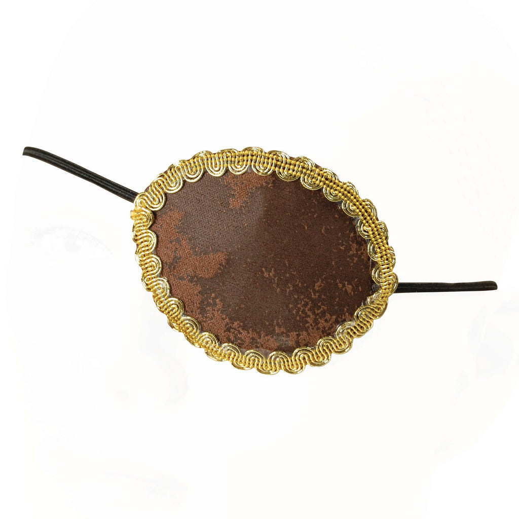 Pirate Brown Eye Patch + Gold Trim Costume Accessories Unisex Pirate Brown Eye Patch + Gold Trim Costume Accessories Unisex