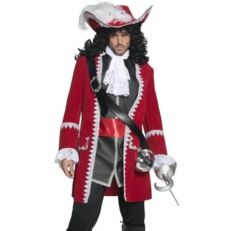 Pirate Captain Hook Costume Adult Red 1