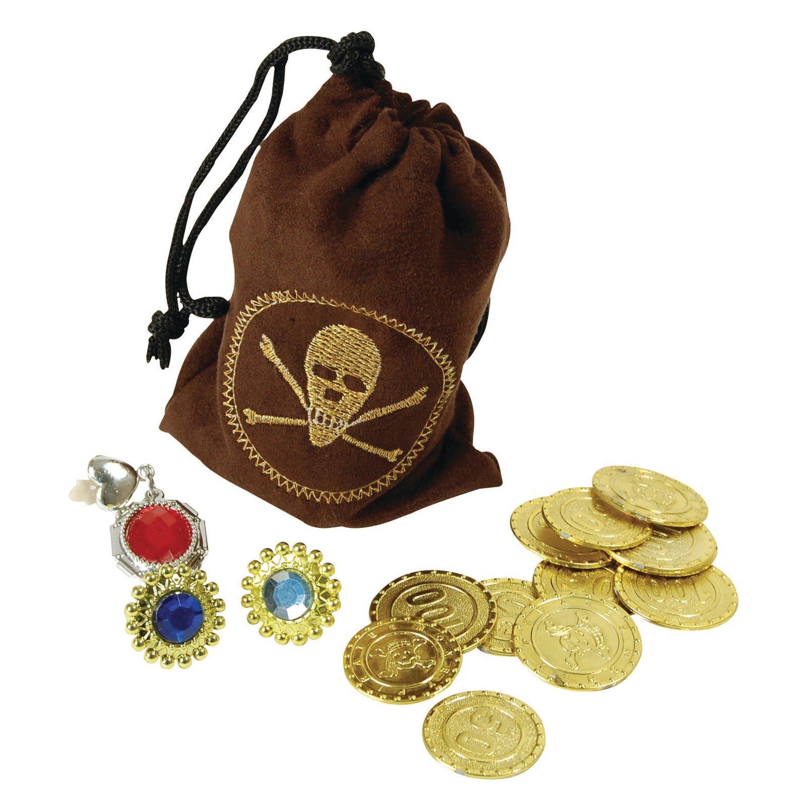 Pirate Coins with Jewellery Costume Accessory Pouch 1