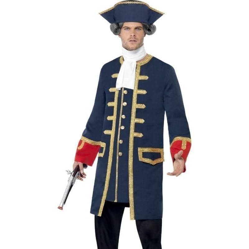 Pirate Commander Costume Adult Blue Gold_1