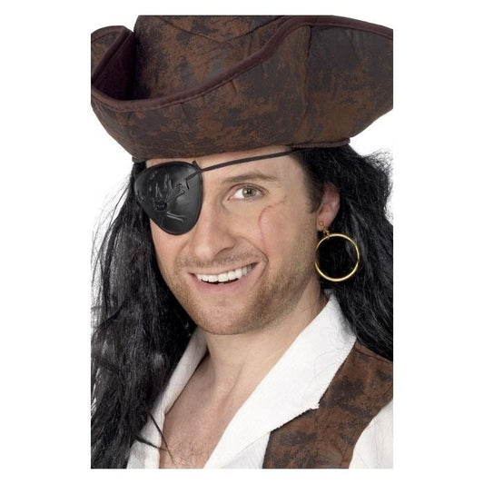 Pirate Eyepatch and Earring Adult Black 2