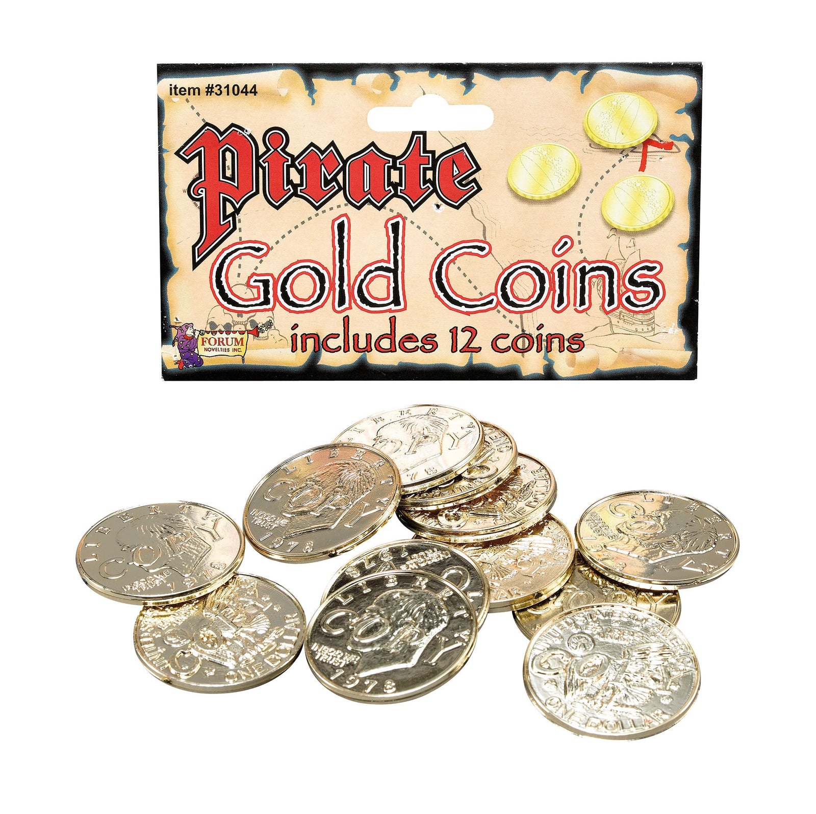 Pirate Gold 12 Fake Treasure Coins 1