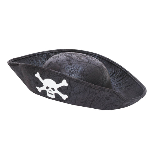 Pirate Hat Black Childs Size Leather Look 1
