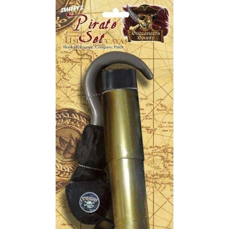 Pirate Set With Hook Adult Brown_1