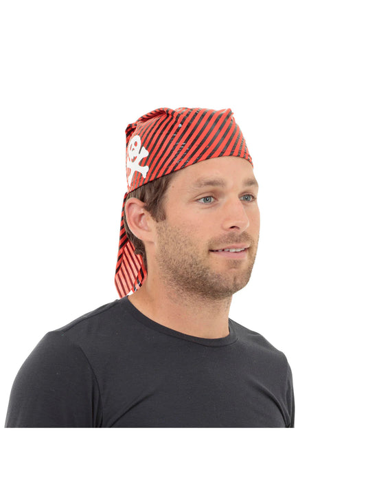 Pirate Skull Hat Red Black Bandana Skull and Crossbones 2