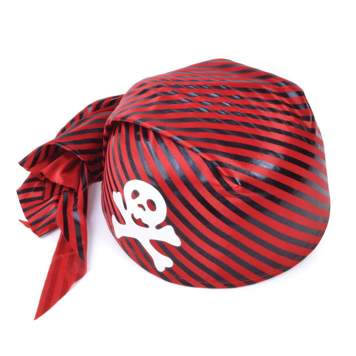 Pirate Skull Hat Red Black Bandana Skull and Crossbones_1