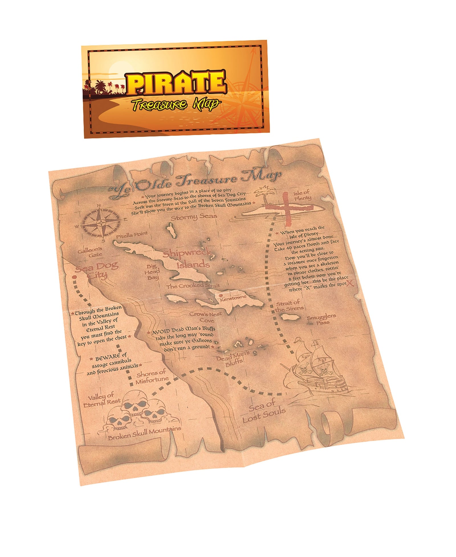 Pirate Treasure Map Costume Accessory 1