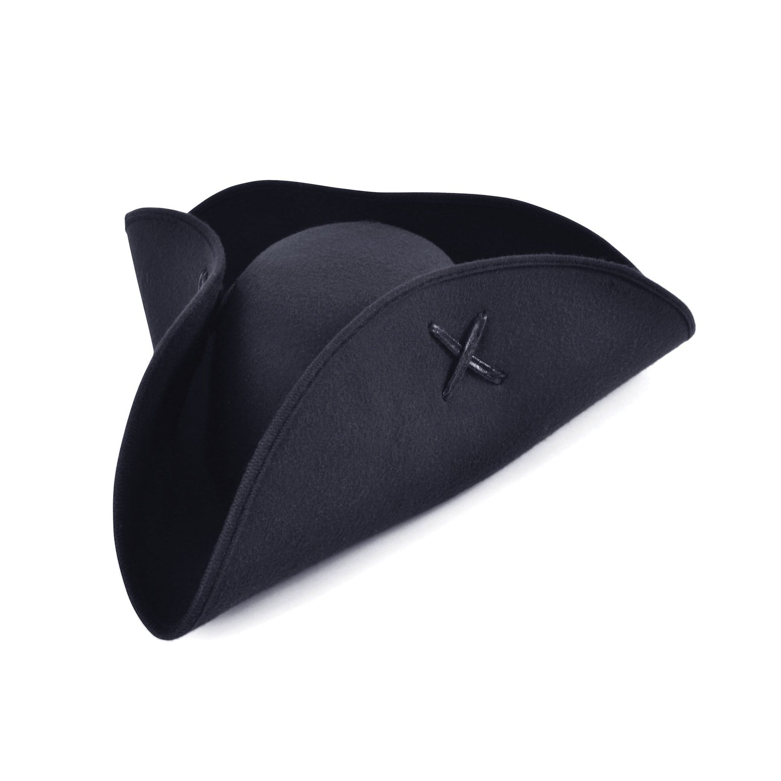Pirate Tricorn Black Wool Felt Hat 1