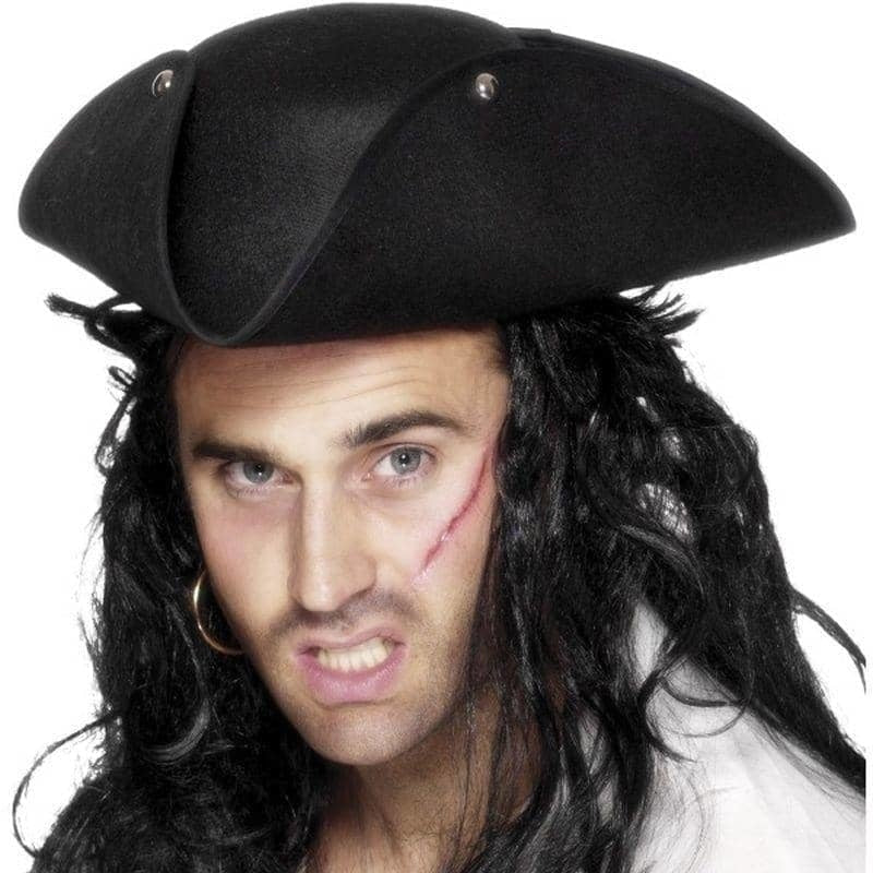 Pirate Tricorn Hat Adult Black_1