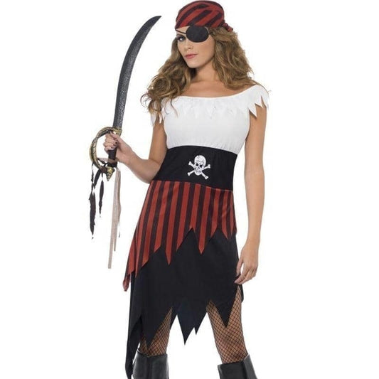 Pirate Wench Costume Adult Dress Black White Red 1