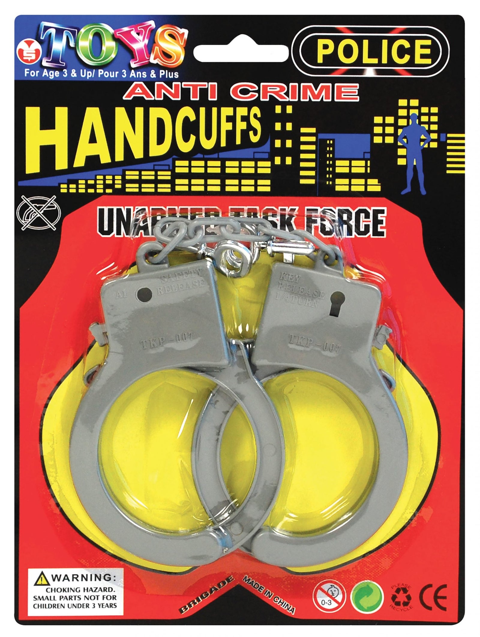 Plastic Hand Cuffs Joke Police Costume 1