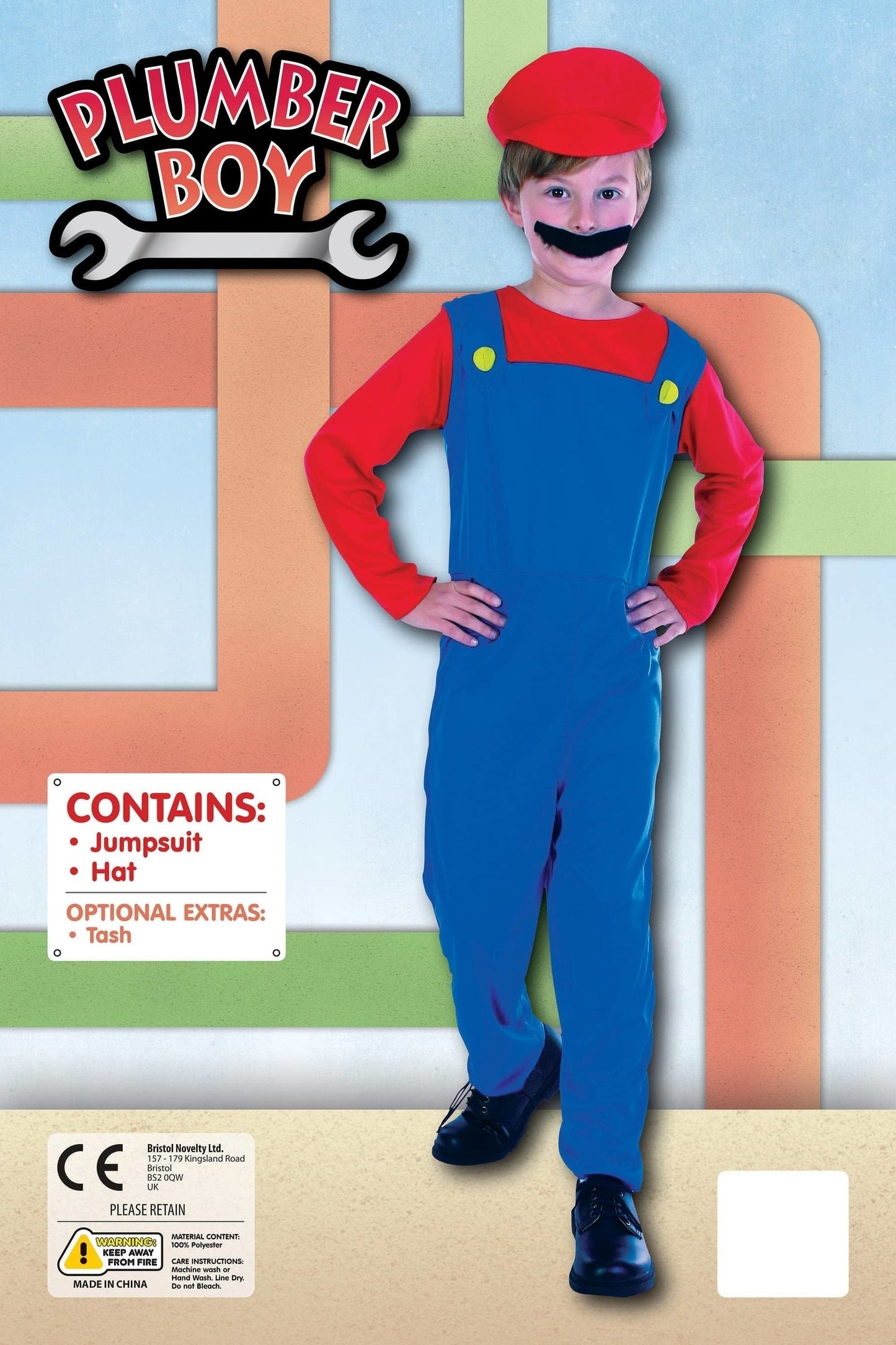 Plumber Boy Childrens Mario Costume 4