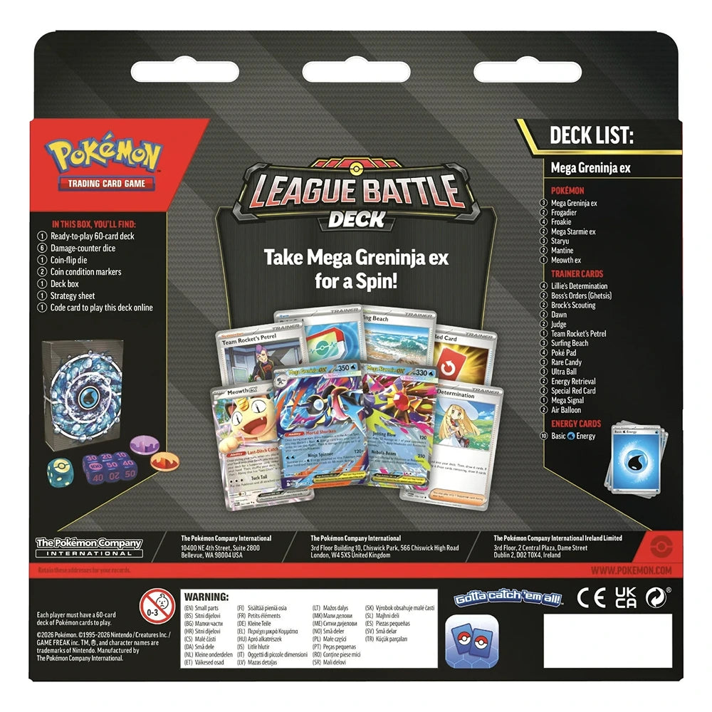 Pokemon TCG Mega Greninja ex League Battle Deck Back