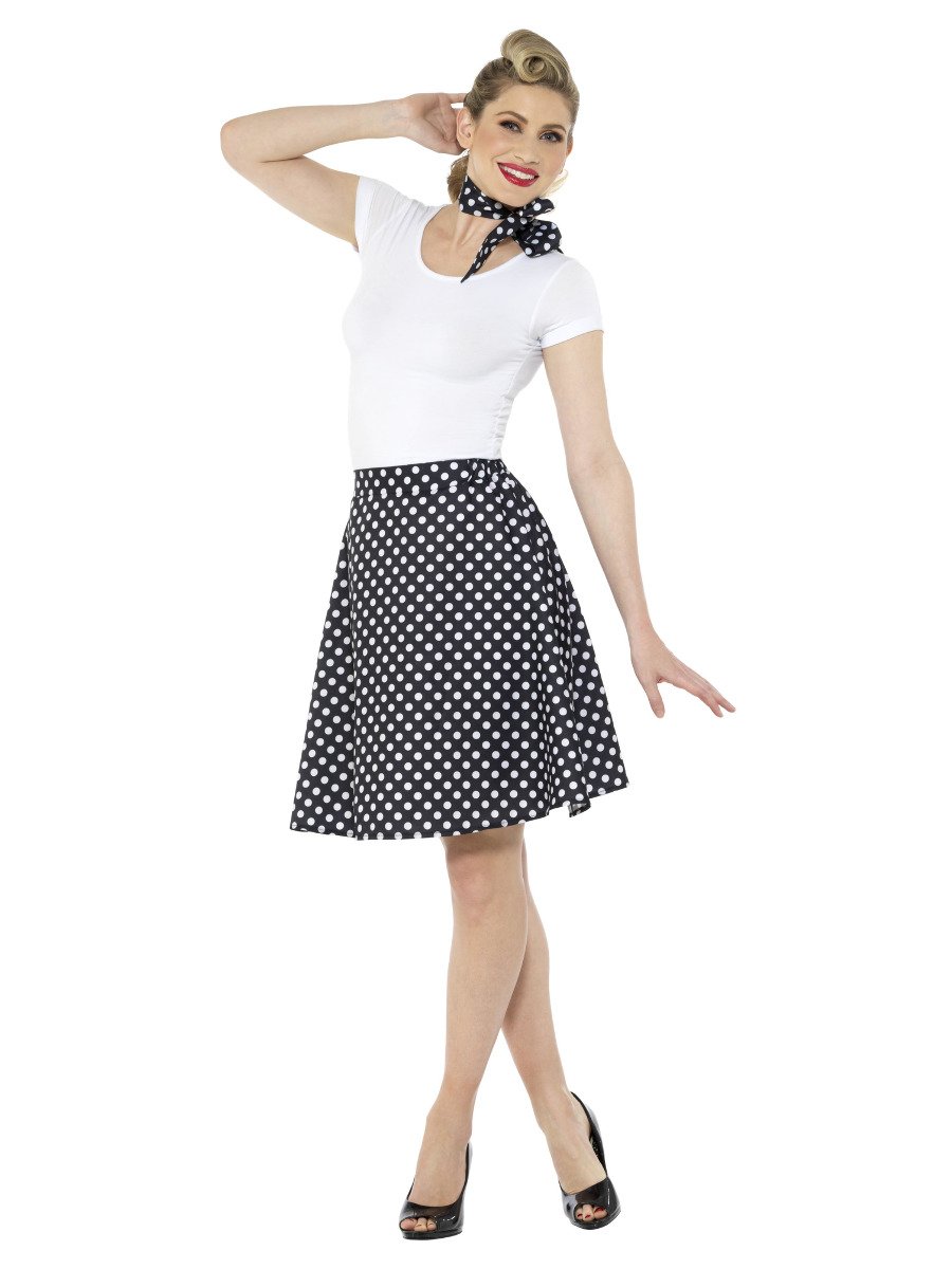 Polka Dot Black Skirt 50s Adults 2