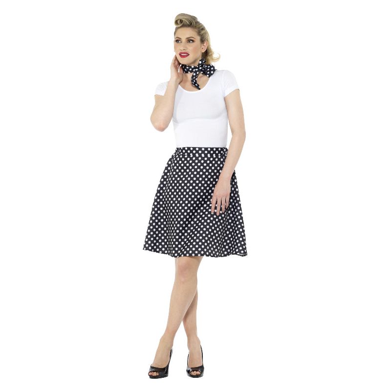 Polka Dot Black Skirt 50s Adults 1