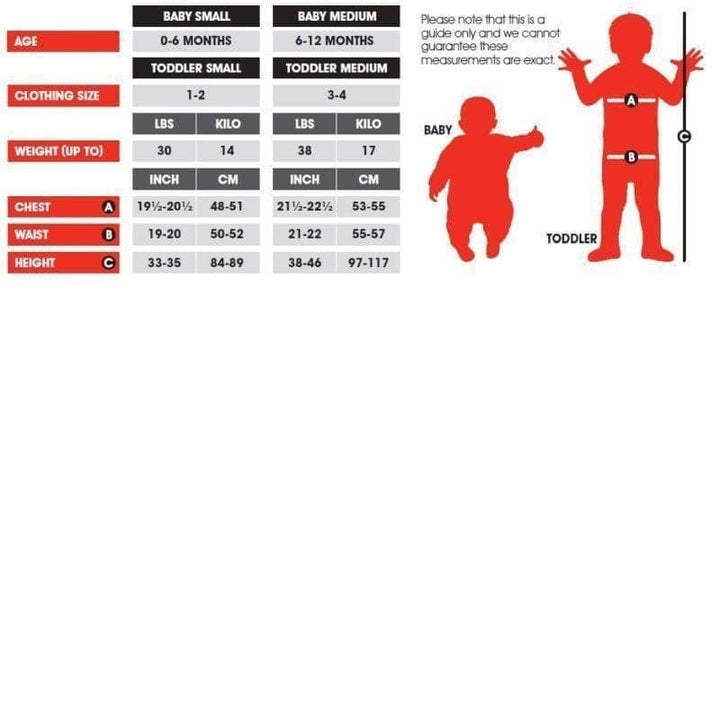 Size Chart Poncho Kids Multi Coloured