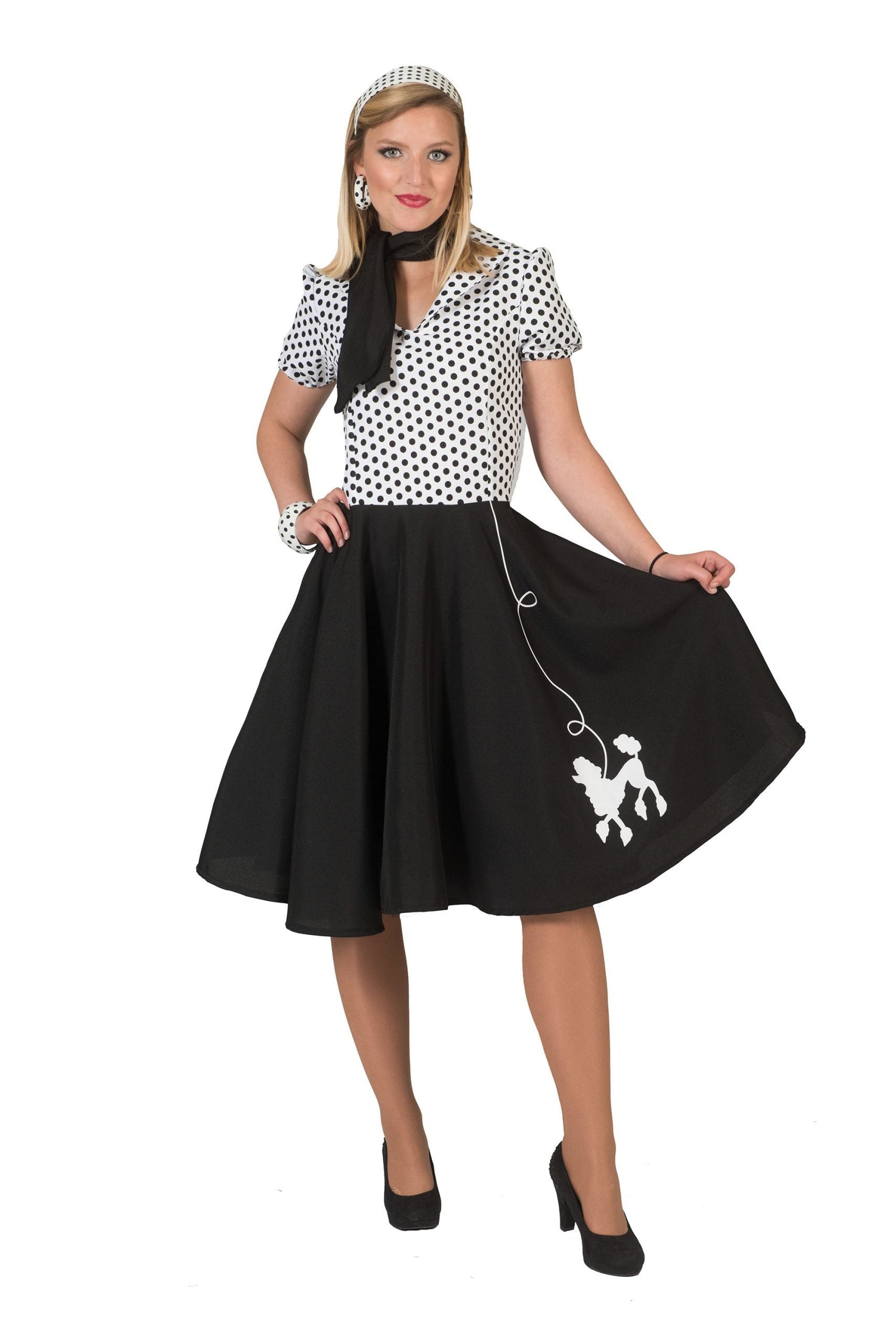 Poodle Dress White Black 1