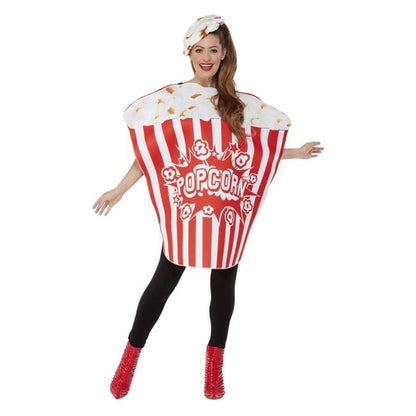 Popcorn Costume Adult Red White All In One 1