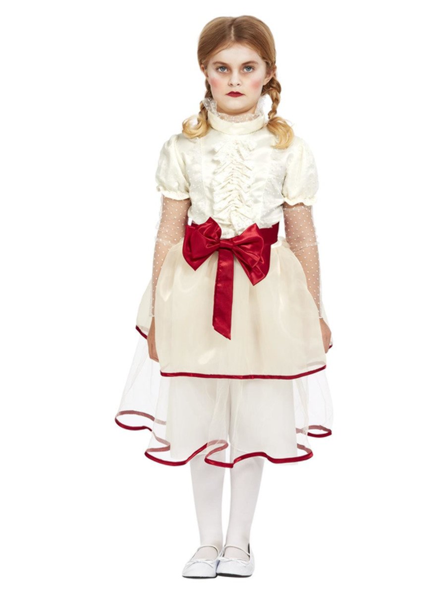 Porcelain Doll Costume Cream Kids Annabelle Dress_2