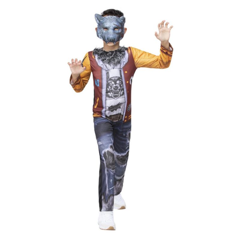 Preppy Werewolf Costume Child Multi Coloured All In One with EVA Mask 1