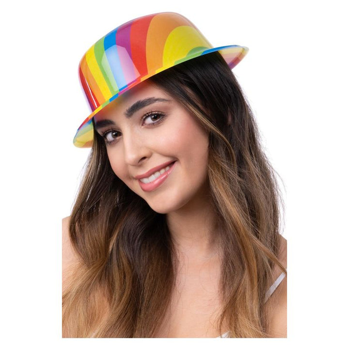 Pride Rainbow Bowler Hat Adult_1