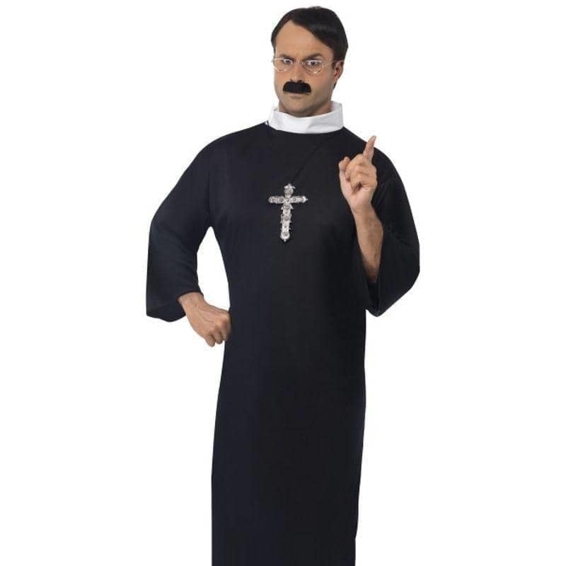 Priest Costume Adult Black White 1