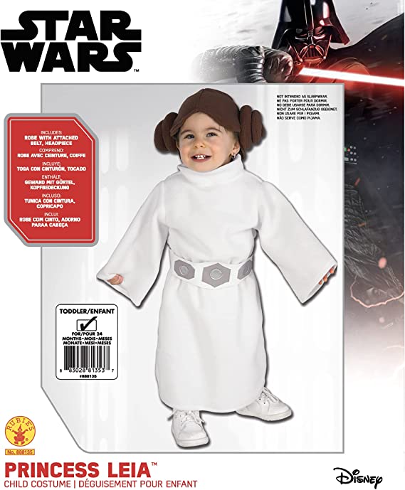 Princess Leia Toddler Romper Star Wars White Fleece