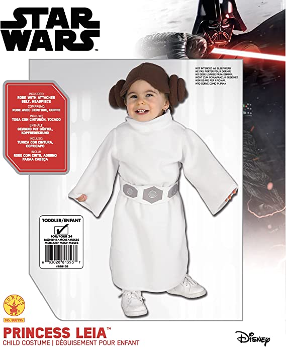 Princess Leia Toddler Romper Star Wars White Fleece 5