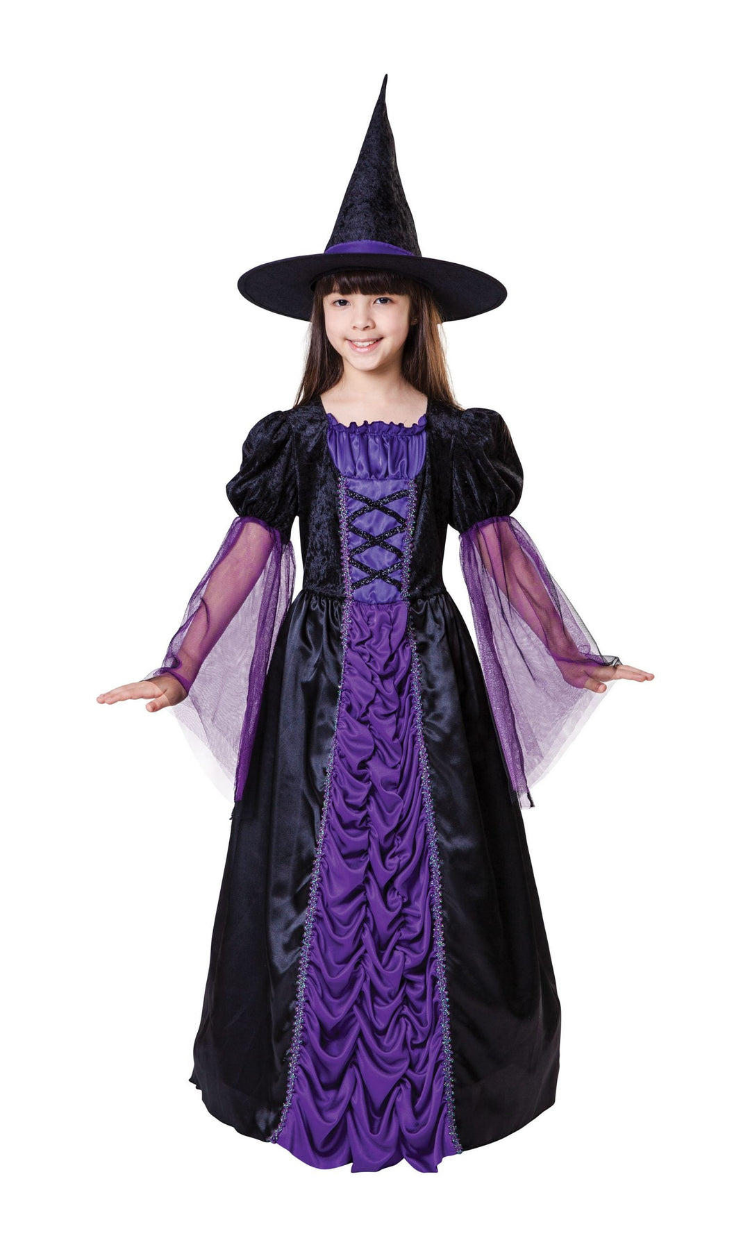 Princess Witch Black Purple Small Children&#39;s Costume Female To Fit Child Of Height 110cm 122cm_1