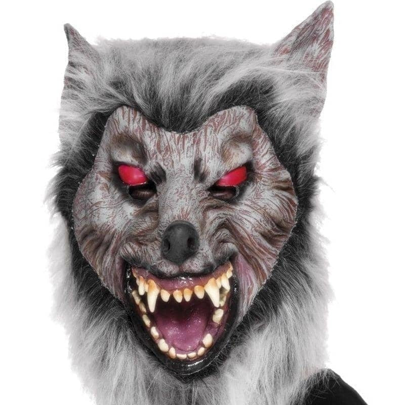 Prowler Wolf Mask Adult Grey Latex Costume Accessory 1