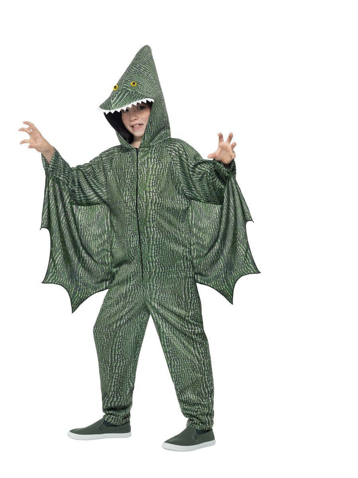Pterodactyl Dinosaur Costume Kids Green All In One_5