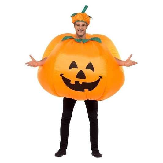 Pumpkin Inflatable Costume Adult Orange Black 2