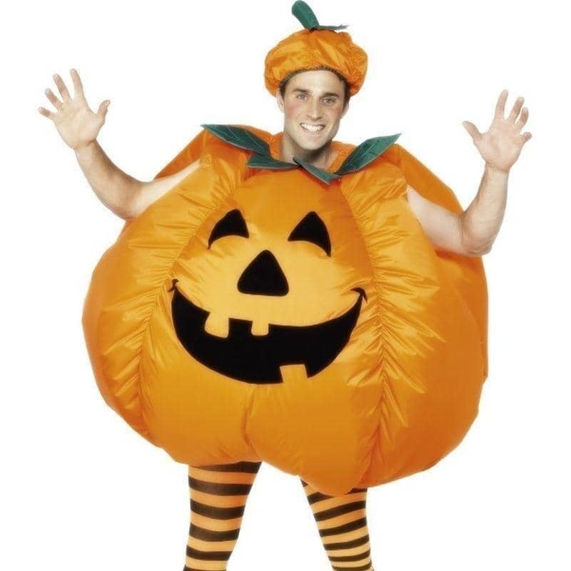 Pumpkin Inflatable Costume Adult Orange Black_1