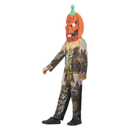 Pumpkin Scarecrow Reaper Costume Child Brown Orange 3