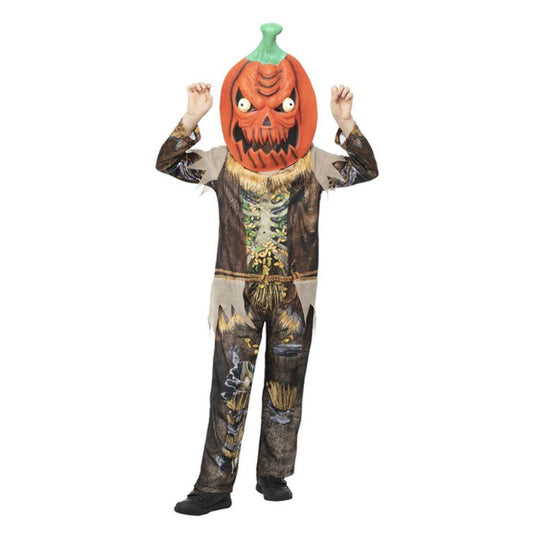 Pumpkin Scarecrow Reaper Costume Child Brown Orange 1