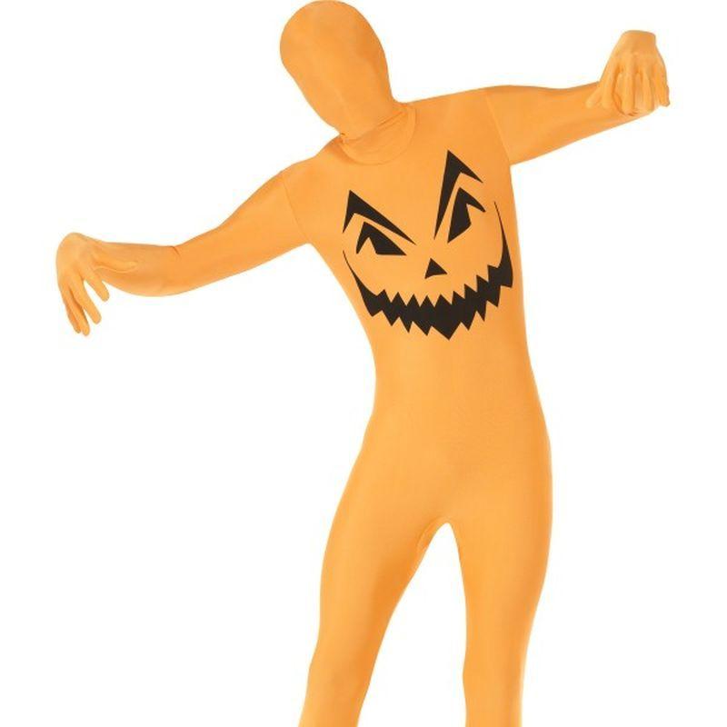 Pumpkin Second Skin Costume Adult Orange Black 1