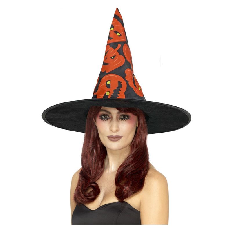 Pumpkin Witch Hat Adult Orange_1 sm-52819