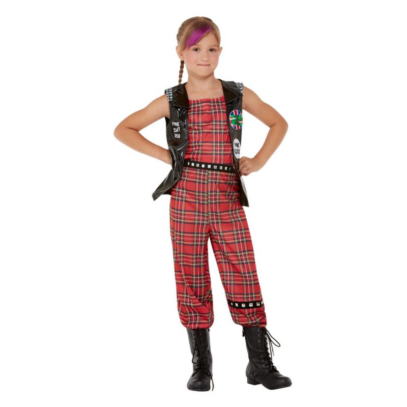 Punk Rocker Costume Child Red Top Trousers 1