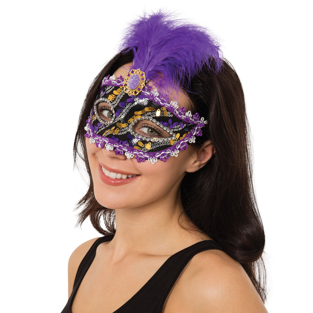 Purple Black +gold Eyemask With Stone Eye Masks Female_1
