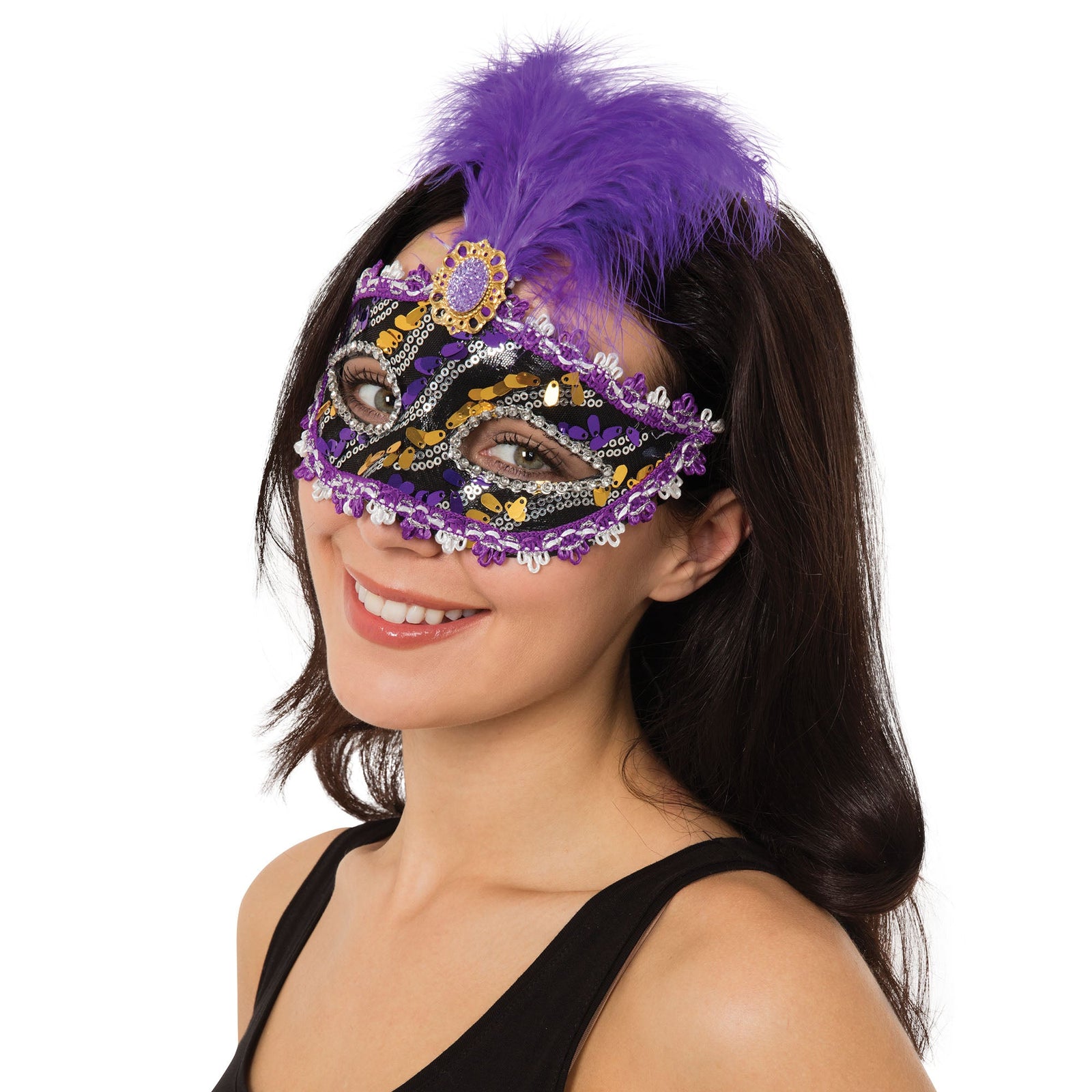 Purple Black +gold Eyemask With Stone Eye Masks Female 1