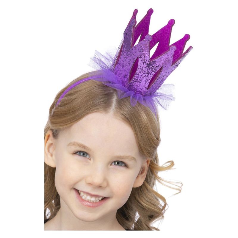 Purple Glitter Crown Headband Child Queen Fairy Costume Accessory 1