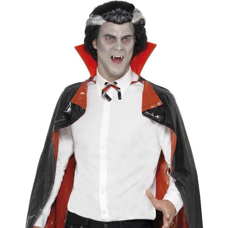 Pvc Reversible Vampire Cape Adult Black Red 1