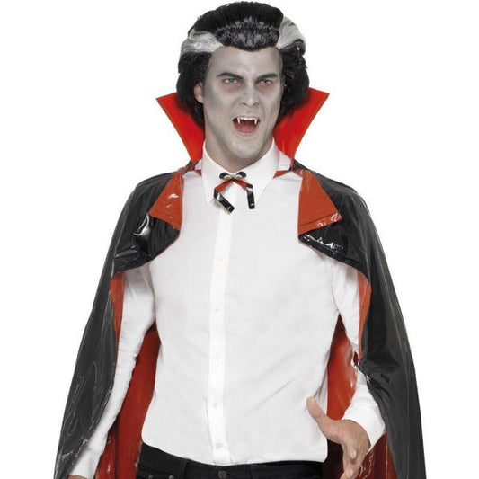Pvc Reversible Vampire Cape Adult Black Red 1